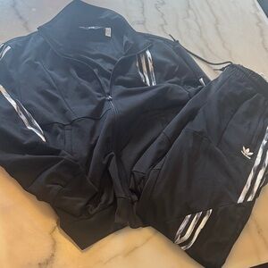 Adidas Black Tracksuit with White Accents
